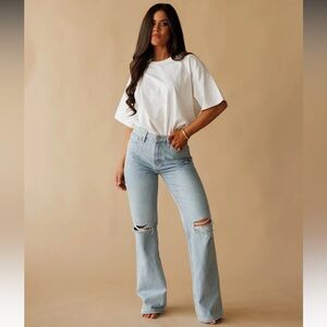 VERVET Classic High-Rise Light Wash Distressed Women’s Jeans